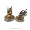 Shuni mudra brass hand hooks set (left + right), antique finish product photo