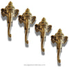 Set of 4 Ganesha Brass Wall Hooks – Yoga & Meditation Decor | Towel, Jewelry & Plant Hangers | No US Tariffs