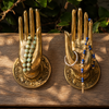 Brass Buddha Mudra Hand Hook | Cabinet Pull & Wall Hook Set of 2 | Boho Zen Spiritual Decor | Handmade in Bali