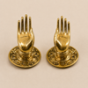 Brass Buddha Mudra Hand Hook | Cabinet Pull & Wall Hook Set of 2 | Boho Zen Spiritual Decor | Handmade in Bali