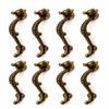Eight antique brass seahorse cabinet pulls set for coastal furniture and nautical home decor