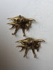 Pair of brass sea shell wall hooks mounted on wall coastal nautical decor bathroom hooks