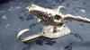 Impara Skeleton Head Brass Towel Hanger on table
