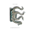 right side of the patina finish brass octopus tentacles door pull