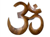 Wooden hand carved wood Om symbol 3 sizes