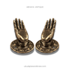 Abhaya mudra brass hand hooks in antique finish (set of 2 left and right)