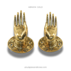 Abhaya mudra brass hand hooks in gold finish (set of 2 left and right)