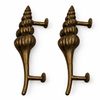 Antique brass seashell door handle set for double doors vintage coastal beach house decor