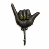 Antique brass shaka hand wall hook hang loose hook rustic coastal decor