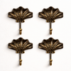 4 piece antique brass seashell wall hook set 