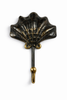 Antique brass seashell wall hook with vintage coastal finish