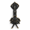 Antique brass squid wall hook octopus tentacle design for nautical and coastal home decor
