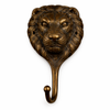 Antique bronze lion head wall hook rustic animal decor coat hanger