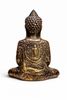 Back view antique Buddha statue brass meditation decor handmade Bali