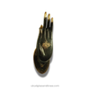 Single antique finish Buddha mudra hand, oval base door pull and wall hook for towel jewelry or entryway