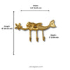Size chart for brass 3-hook mermaid wall hook showing 2.5 inch (6.35 cm) width, 8 inch (20.32 cm) height, and 1 inch (2.54 cm) depth.