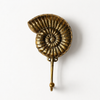 Brass ammonite fossil wall hook coastal shell hook beach house bathroom decor