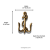 Dimensions of brass anchor wall hook in inches and centimeters for bathroom wall or towel hook