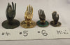 Brass Buddha hand hook size comparison showing multiple sizes including Size #6.