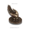 Abhaya mudra brass Buddha hand Size #2, right hand in antique finish—ideal for vanities, dressers, and closets.