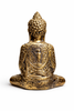 Back view brass Buddha statue gold finish meditation decor handcrafted Bali