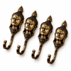 Brass Buddha wall hook set of 4 coat hangers for entryway, bathroom towel hooks and yoga studio decor