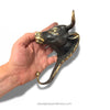 Antique finish brass bull head wall hook in hand, heavy duty wall hook for coats towels bags and keys