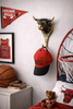 Brass bull head wall hook for game room or man cave, wall hook for hats caps jackets and accessories