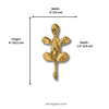 Size chart for brass cactus wall hook showing 4 inch (10 cm) width, 6 inch (15.2 cm) height, and 1.5 inch (3.8 cm) depth.