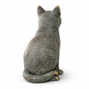 Rear angle view of brass cat figurine showing sculpted texture and vintage brass finish