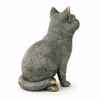 Back view of solid brass cat sculpture showing full body form and sculptural detail