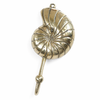 Brass conch shell wall hook in coastal decor style bathroom nautical towel hanger
