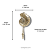 Brass conch shell wall hook dimensions showing size in inches and cm coastal decor