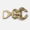 Back view of brass crab bottle opener showing solid brass design, durable bar tool, beer lover gift, and unique gift for him
