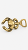 Close-up product image of brass crab bottle opener, solid brass bar accessory, novelty beer bottle opener, and unique gift for him
