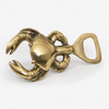Solid brass crab bottle opener on white background, unique bottle opener gift for him, beer lover gift, bar accessory, and coastal home bar decor