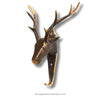 Decorative brass deer head on a white background with 'ubudglassandbrass.com' text.
