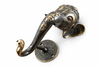 Side view brass elephant coat hook decorative animal wall hook