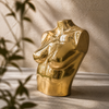 Solid brass female torso sculpture in warm gold finish, body jewelry display stand for maximalist decor, eclectic home decor, boudoir decor, luxury gold home decor statement piece