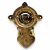 Backplate and mounting view of brass fist and ball door knocker