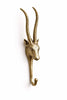 Brass impala wall hook in gold finish for luxury safari decor and statement wall styling