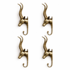 Brass impala wall hook set of 4 African antelope brass animal wall hooks for safari decor