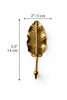 Brass leaf wall hook dimensions showing product height and width