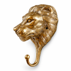 Gold brass lion head wall hook luxury safari animal decor coat and towel hanger