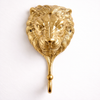 Brass lion head wall hook for luxury decor statement wall and entryway styling
