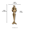 Dimension diagram for solid brass mermaid double wall hook showing width 3 inches 8 cm height 11 inches 27.94 cm depth 2 inches 6 cm — brass mermaid hook UbudGlassandBrass