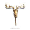 Gold moose head wall decoration on a white background