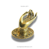 Shuni mudra left hand brass door pull size 3 in gold finish, drawer pull and cabinet door pull