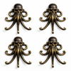 Solid brass octopus wall hook set of 4 antique finish kraken coat hooks gothic nautical decor