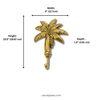 Brass palm tree wall hook dimensions diagram – 10.5 inches tall 26.67 cm – 5 inches wide 12.7 cm – 1.5 inch depth 3.81 cm – banana tree brass hook tropical boho beach house coat hook key hook towel hook – housewarming gift – made in Bali by UbudGlassandBrass